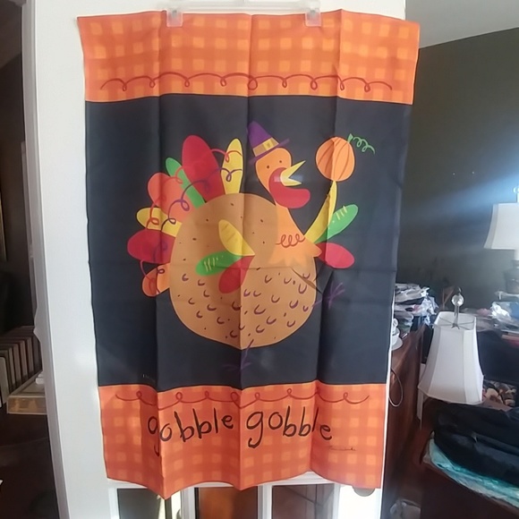 TOLAND HOME GARDEN Turkey-Pilgrim Art Flag - Picture 1 of 3